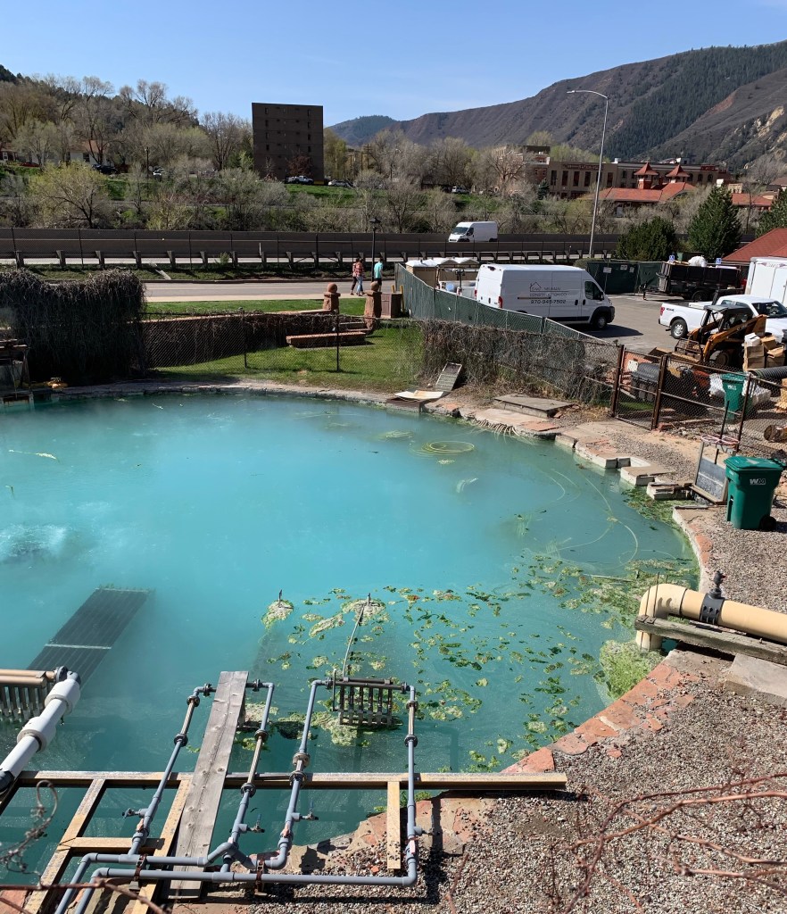Large pond of hot spring water